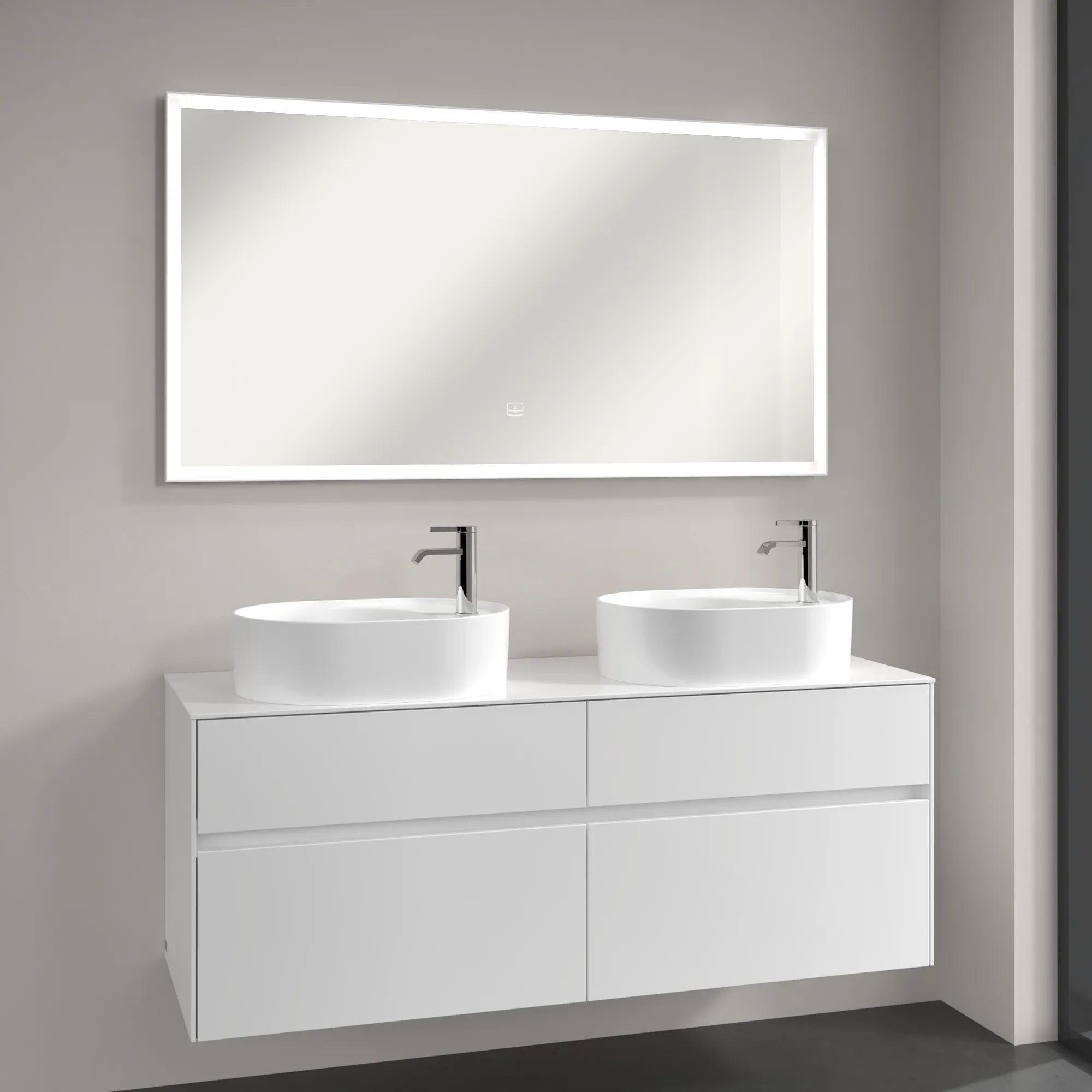 Villeroy & Boch Subway 3.0 Spiegel, 1400x750 mm, White Matt, mit LED-Beleuchtung, dimmbar, Smarthome-fähig