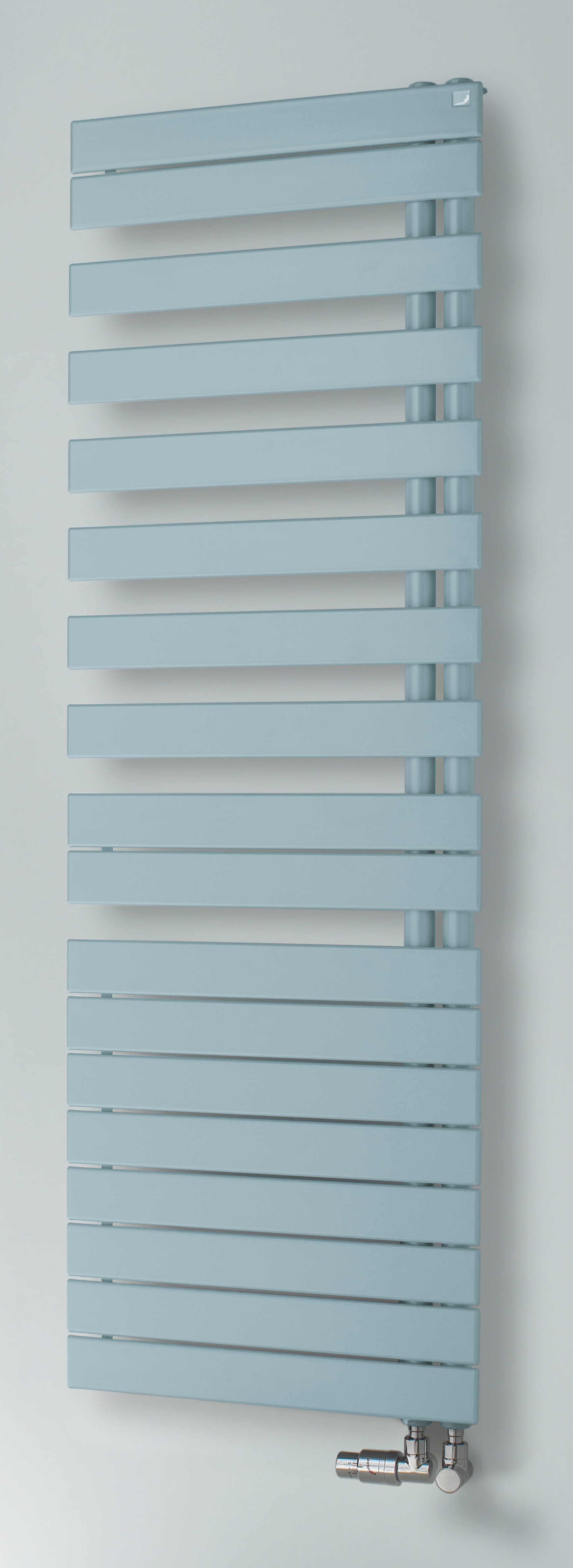 Zehnder Design-Heizkörper „Roda Spa Asym“ für Warmwasser-Zentralheizung mit 50 mm-Seitenanschluss 55 × 118,3 cm in Verkehrsweiß (RAL 9016, glänzend)