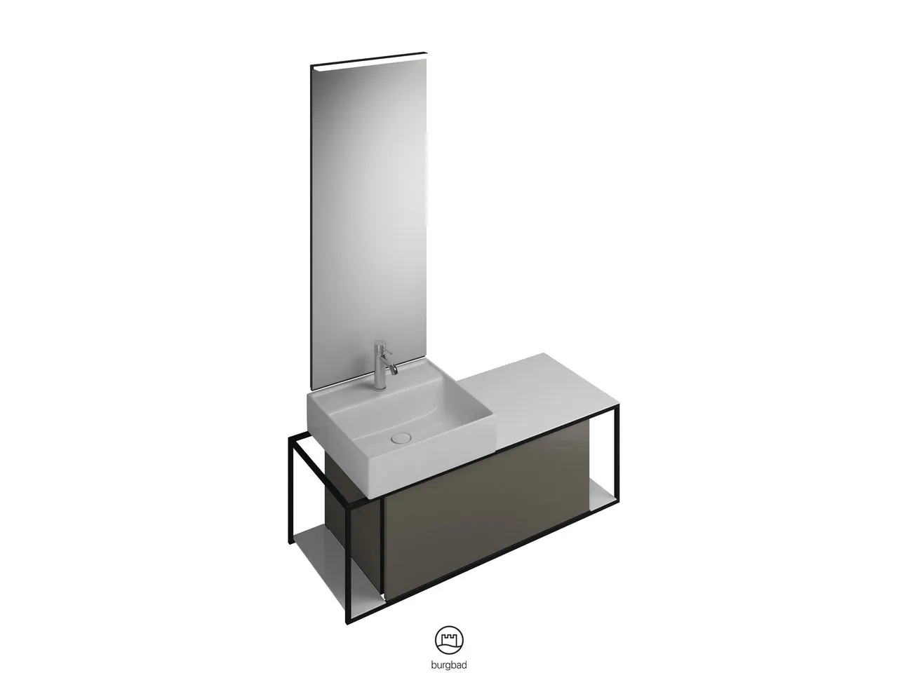 burgbad Badmöbelset „Junit“ Griffleiste, Schwarz eloxiert, in Eiche Dekor Urban burgbad Badmöbelset „Junit“ Griffleiste, Schwarz eloxiert, in Eiche Dekor Urban