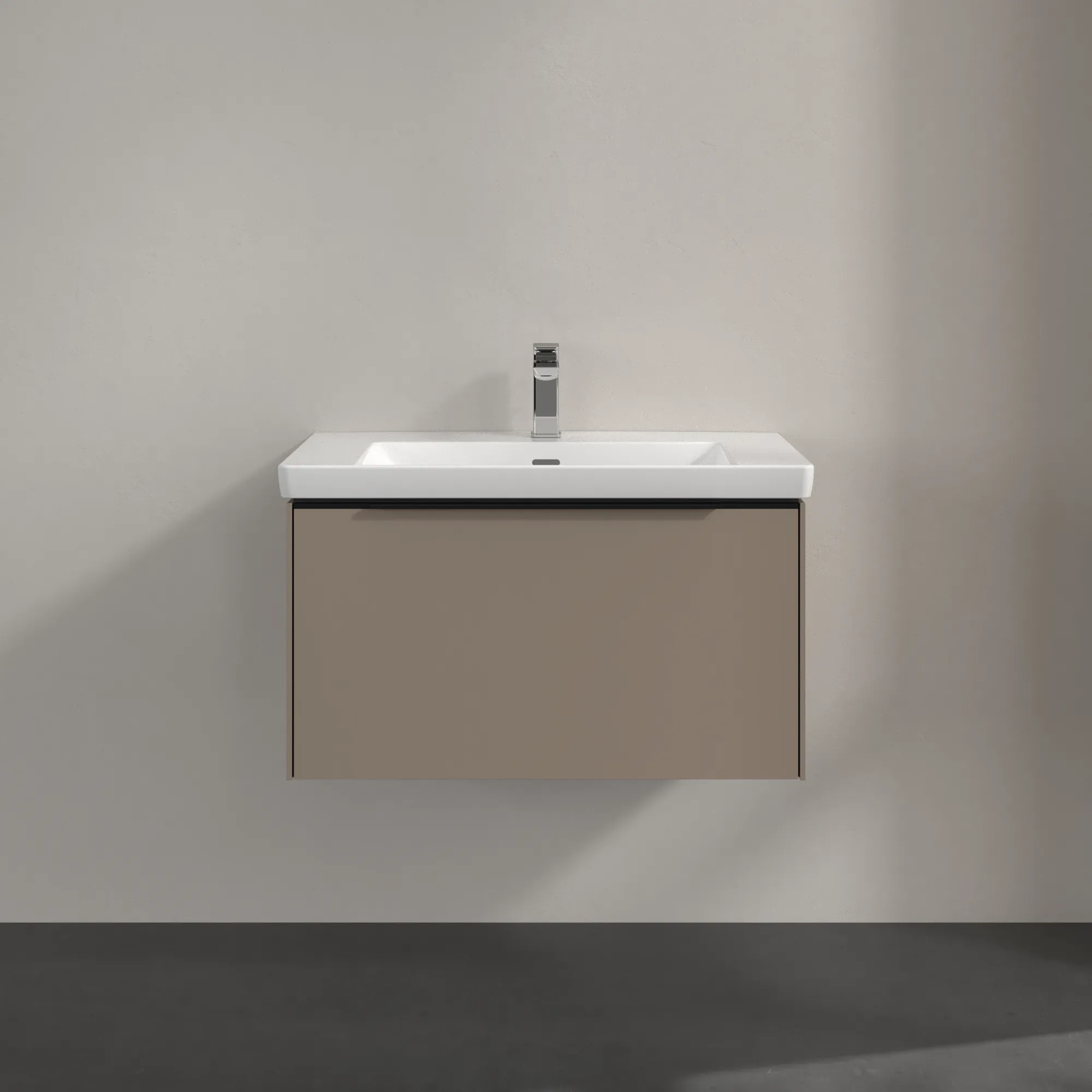 Villeroy & Boch Waschtischunterschrank „Subway 3.0“ für Schrankwaschtisch 772 × 429 × 478 mm Taupe, für Becken mittig