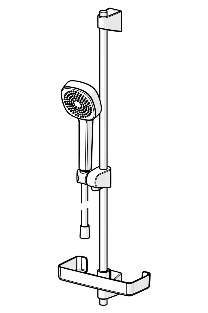 HansaBASICJET Style Wandstangen-Brausenset 4477 1-strahlig Chrom