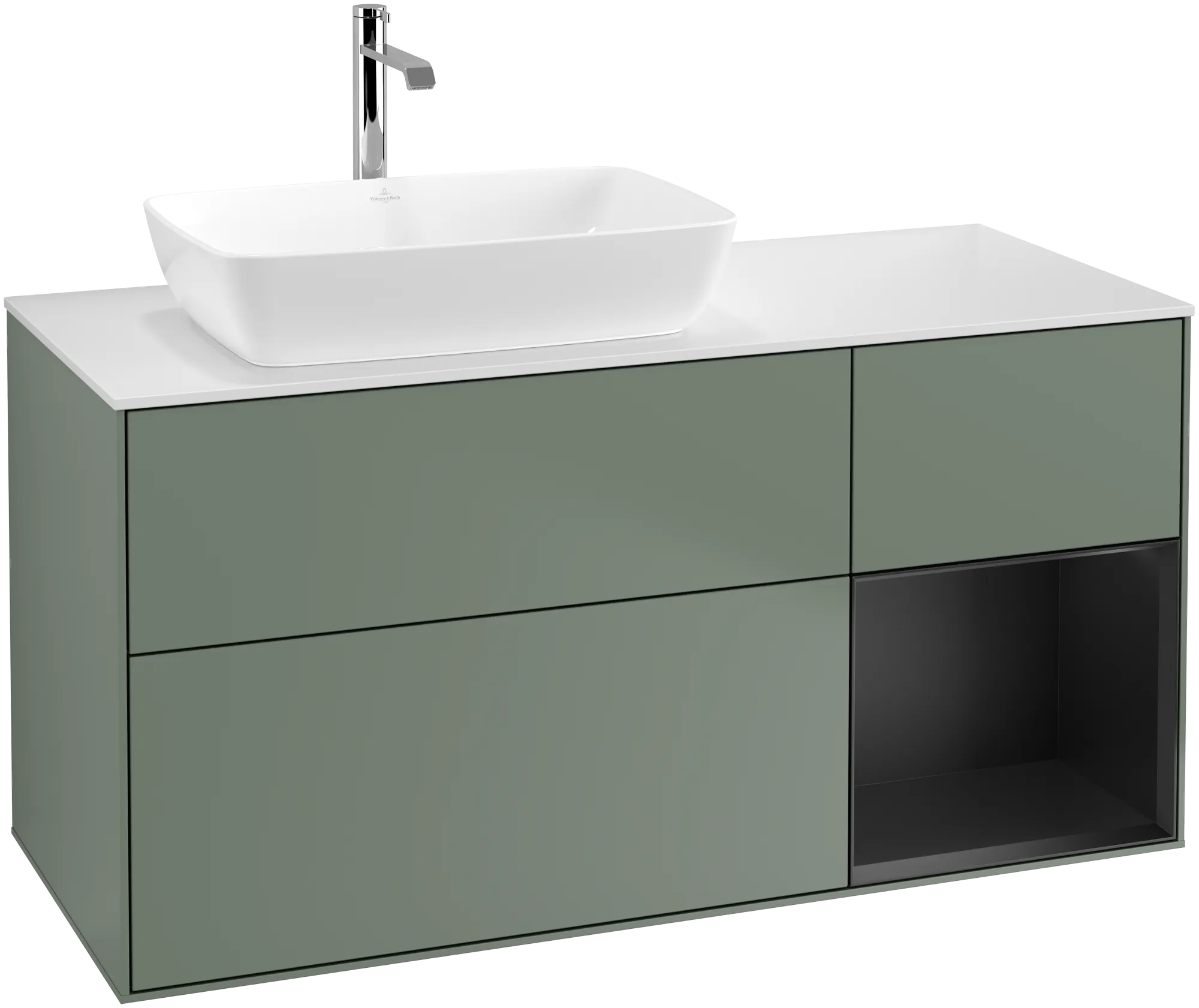 Villeroy & Boch Finion Waschbeckenunterschrank F81 1200x603x501mm Olive Matt