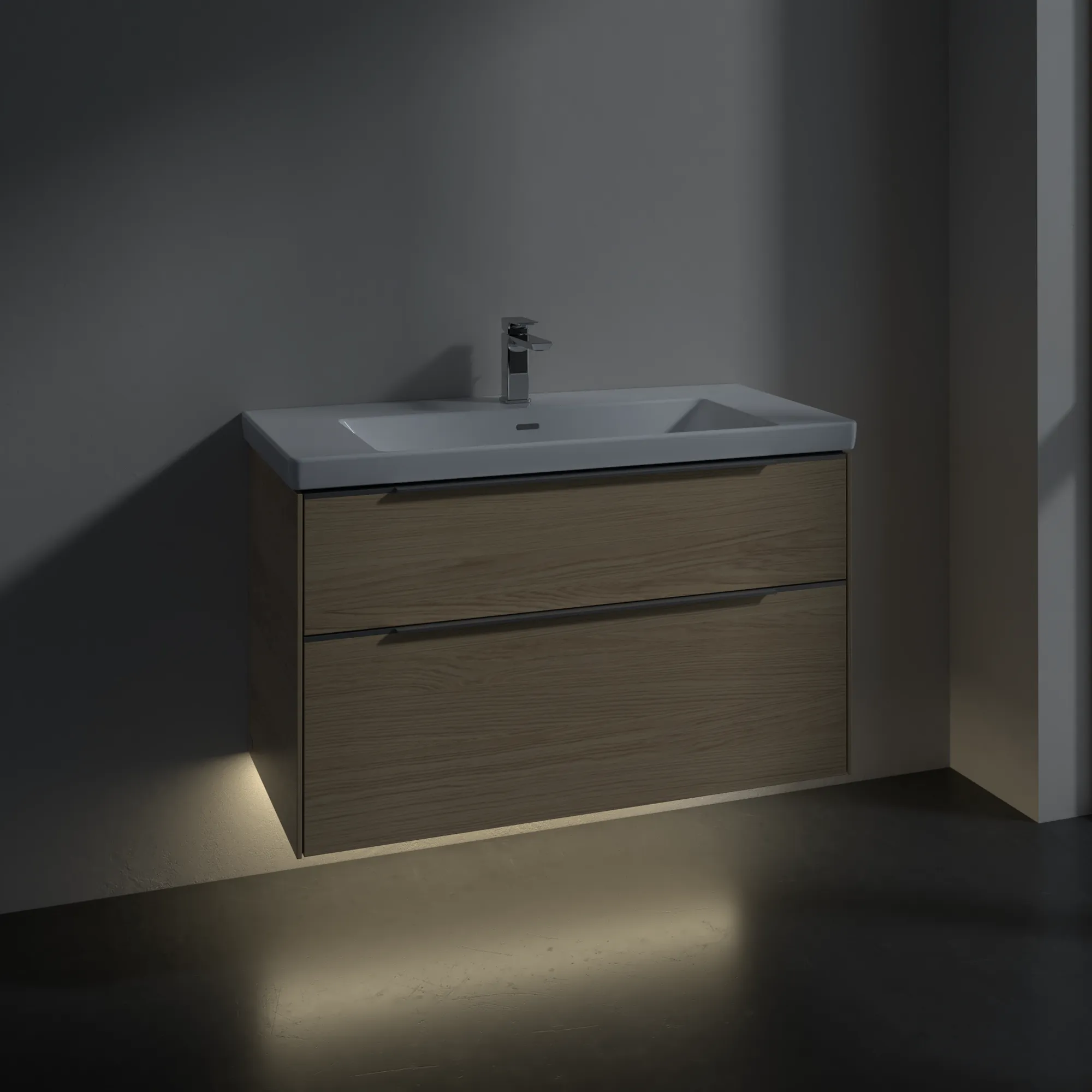 Villeroy & Boch Waschtischunterschrank „Subway 3.0“ für Schrankwaschtisch 973 × 576 × 478 mm Nordic Oak, für Becken mittig