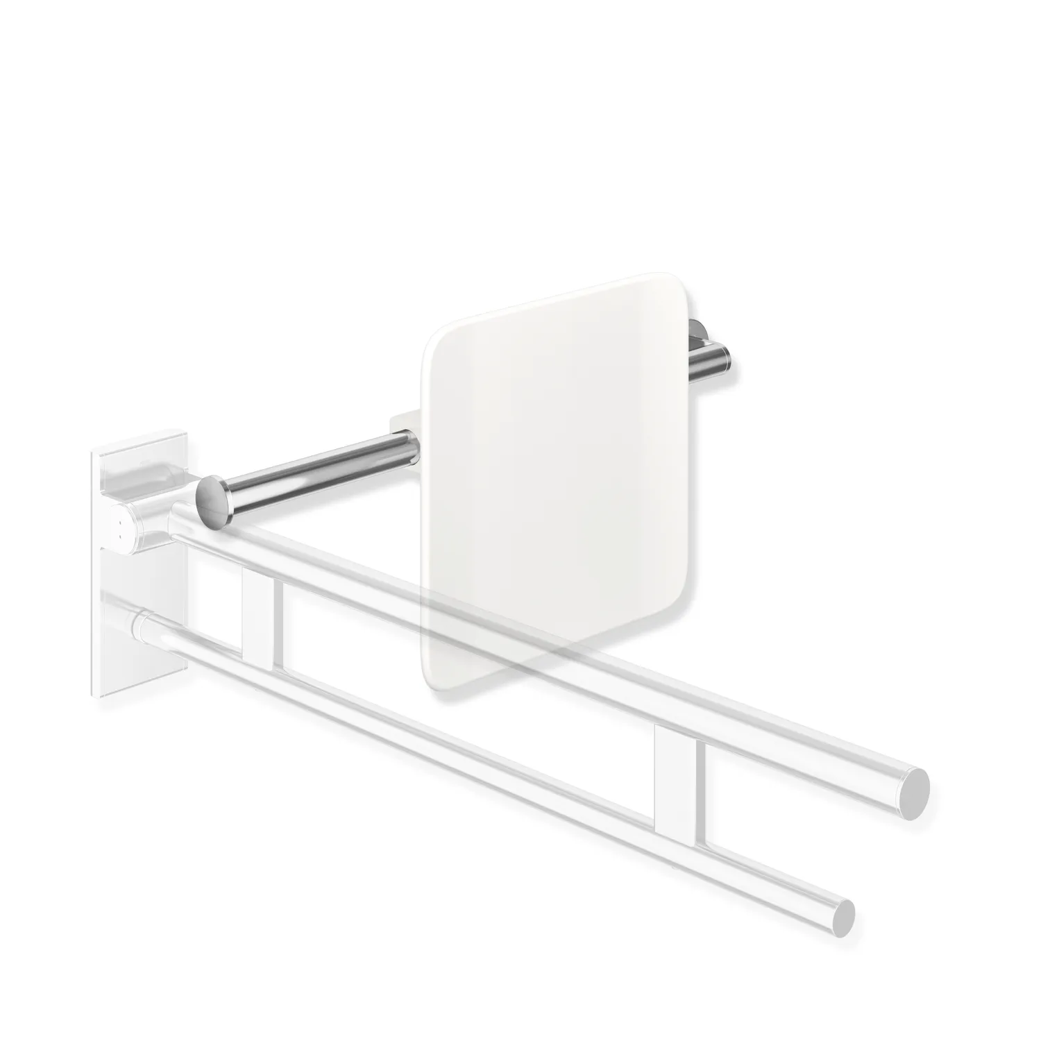 Rückenst., Sys 900, T:150, li Wand, re SK-Griff (A), chrom signalweiß Rückenst., Sys 900, T:150, li Wand, re SK-Griff (A), chrom signalweiß