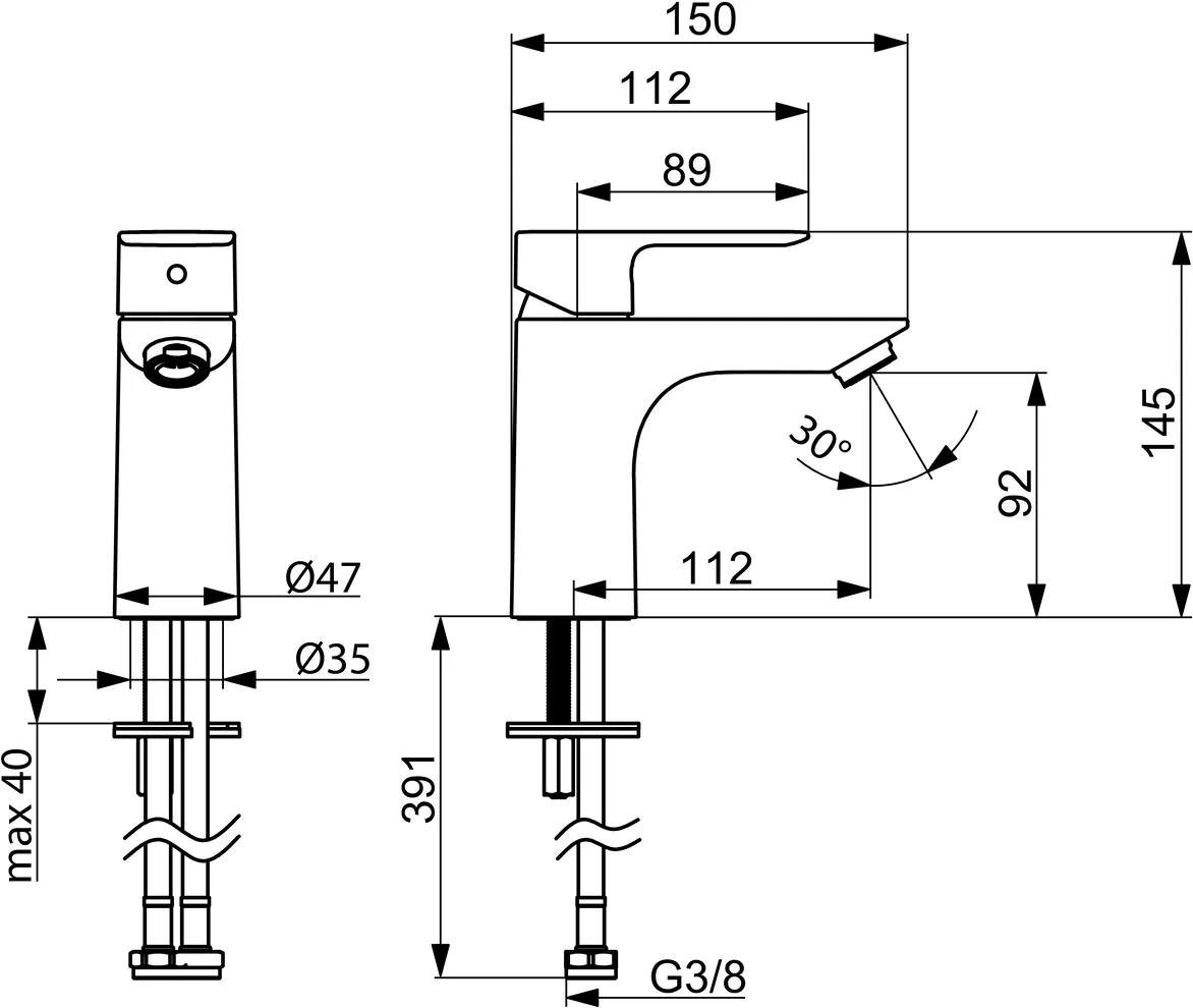HansaBASIC EHM Waschtischbatterie HansaBASIC XL 5552, Ausladung 112 mm DN15 Chrom HansaBASIC EHM Waschtischbatterie HansaBASIC XL 5552, Ausladung 112 mm DN15 Chrom