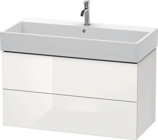 Duravit Waschtischunterschrank wandhängend „L-Cube“ 98,4 × 54,4 × 45,9 cm Weiß Hochglanz Duravit Waschtischunterschrank wandhängend „L-Cube“ 98,4 × 54,4 × 45,9 cm Weiß Hochglanz