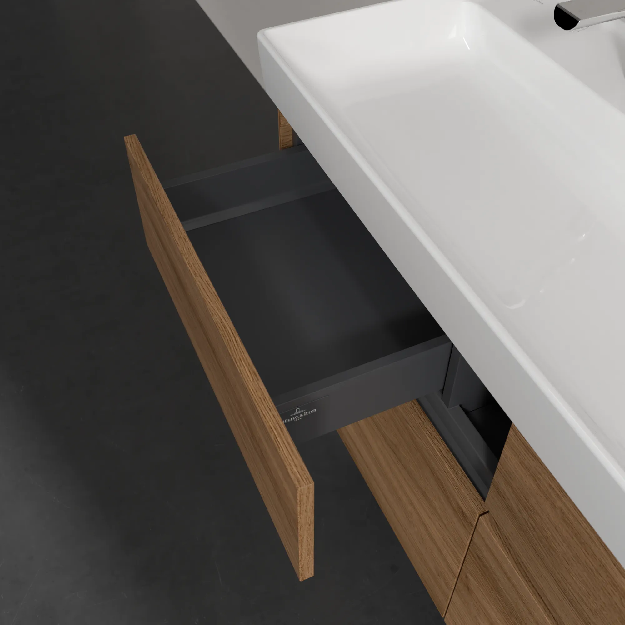 Villeroy & Boch Waschtischunterschrank „Collaro“ 1154 × 546 × 444 mm Kansas Oak, ohne Beleuchtung, für Becken mittig