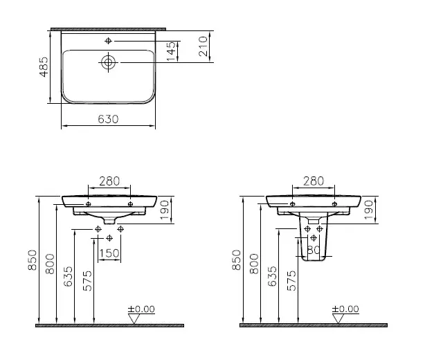 Sento Waschtisch 63 x 49 cm Hahnloch Überlaufloch Weiß Hochglanz mit Oberflächenveredelung Clean Sento Waschtisch 63 x 49 cm Hahnloch Überlaufloch Weiß Hochglanz mit Oberflächenveredelung Clean