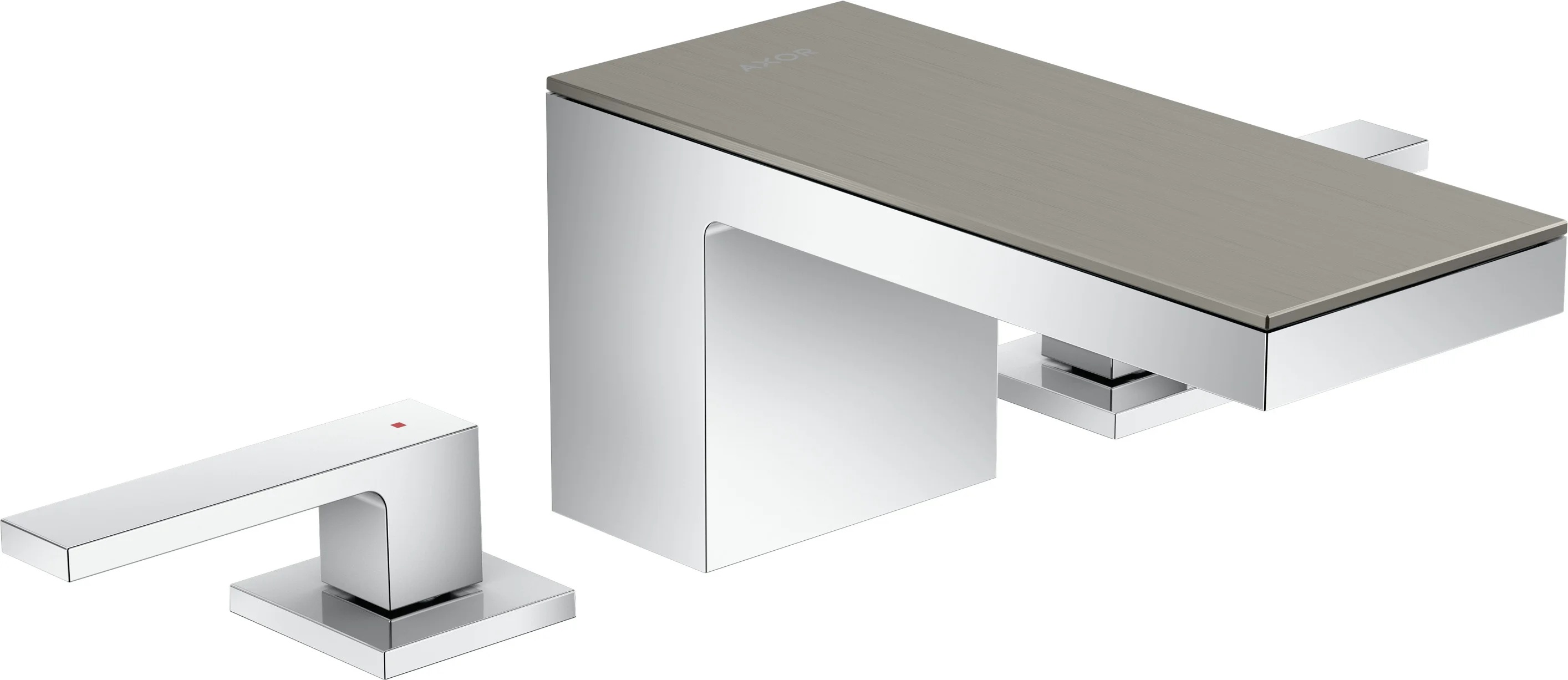 Hansgrohe AXOR MyEdition 3-Loch Waschtischarmatur Chrom, Ausladung 151 mm, Auslaufhöhe 70 mm, Hebelgriff, PowderRain Strahlart, max. Durchfluss 5 l/min, DN15 Anschluss Hansgrohe AXOR MyEdition 3-Loch Waschtischarmatur Chrom, Ausladung 151 mm, Auslaufhöhe 70 mm, Hebelgriff, PowderRain Strahlart, max. Durchfluss 5 l/min, DN15 Anschluss