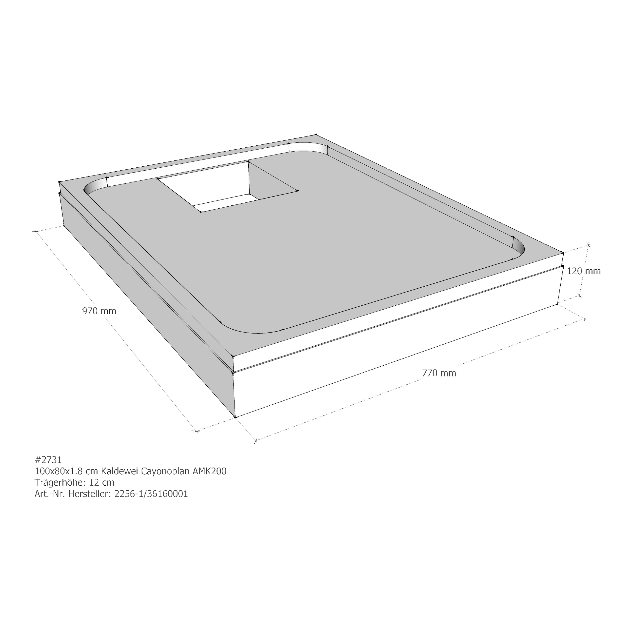 Duschwannenträger für Kaldewei Cayonoplan 100 × 80 × 1,8 cm Breite: 80 cm / Länge: 100 cm Duschwannenträger für Kaldewei Cayonoplan 100 × 80 × 1,8 cm Breite: 80 cm / Länge: 100 cm