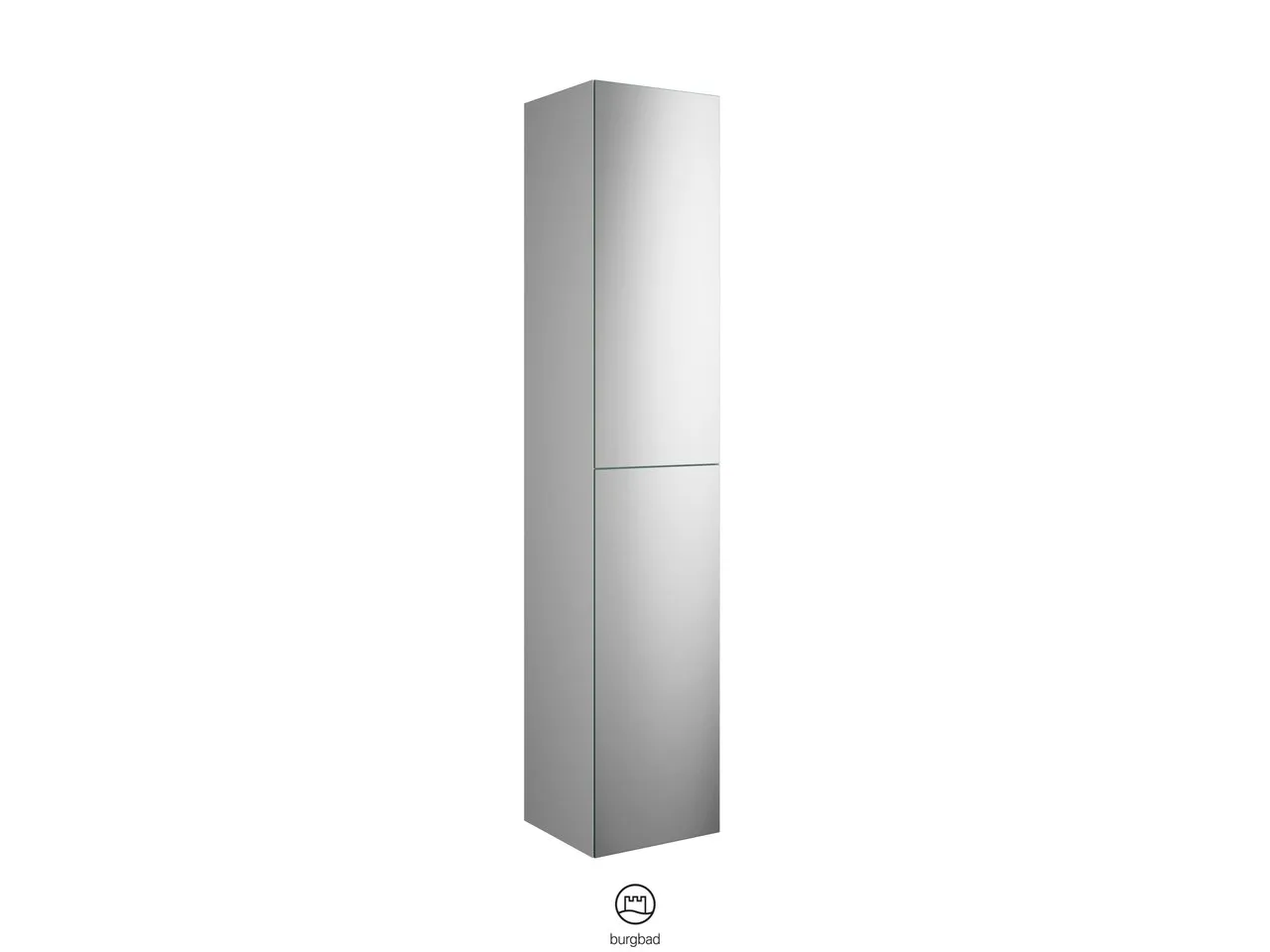 Hochschrank, 2 Spiegeltüren mit Tip-On-Technik;4 Einlegeböden;1 fester Boden, Tiefe: 350 mm, Breite: 350 mm, Höhe: 1760 mm