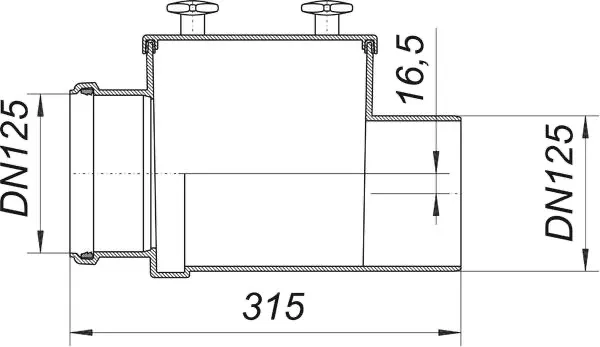 Reinigungsrohr Stausafe R, DN 125