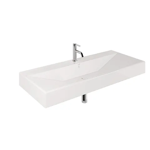 -RESA Waschtisch 101 x 50 H12 cm Ein Hahnloch Mattschwarz