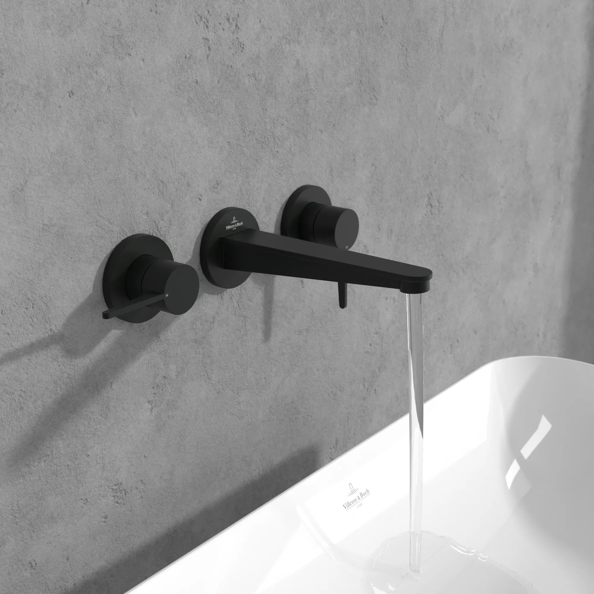 Zweihand-Unterputz-Armatur „Conum“ 18,9 cm Ausladung 205 mm in Matt Black Zweihand-Unterputz-Armatur „Conum“ 18,9 cm Ausladung 205 mm in Matt Black