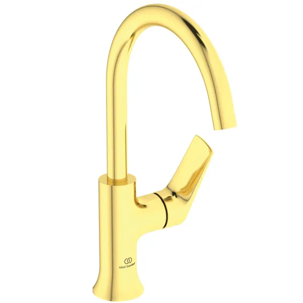 Ideal Standard Waschtischarmatur hoher Auslauf La Dolce Vita ohne Ablaufgarnitur Brushed Gold