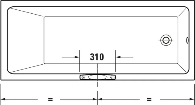 Duravit Badewannengriff 792804 31,1 cm in chrom