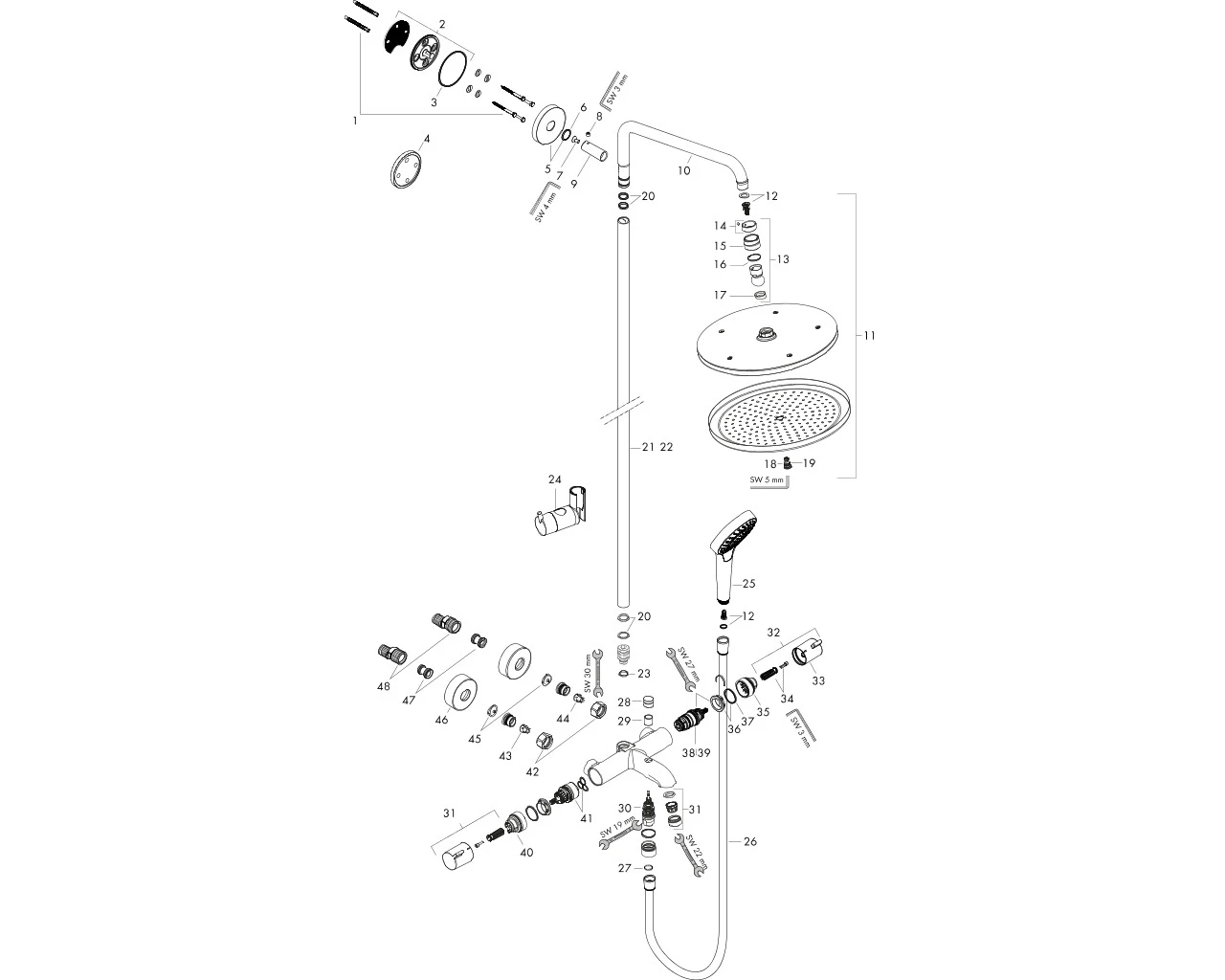 Showerpipe Croma Select S 280 Wanne chrom