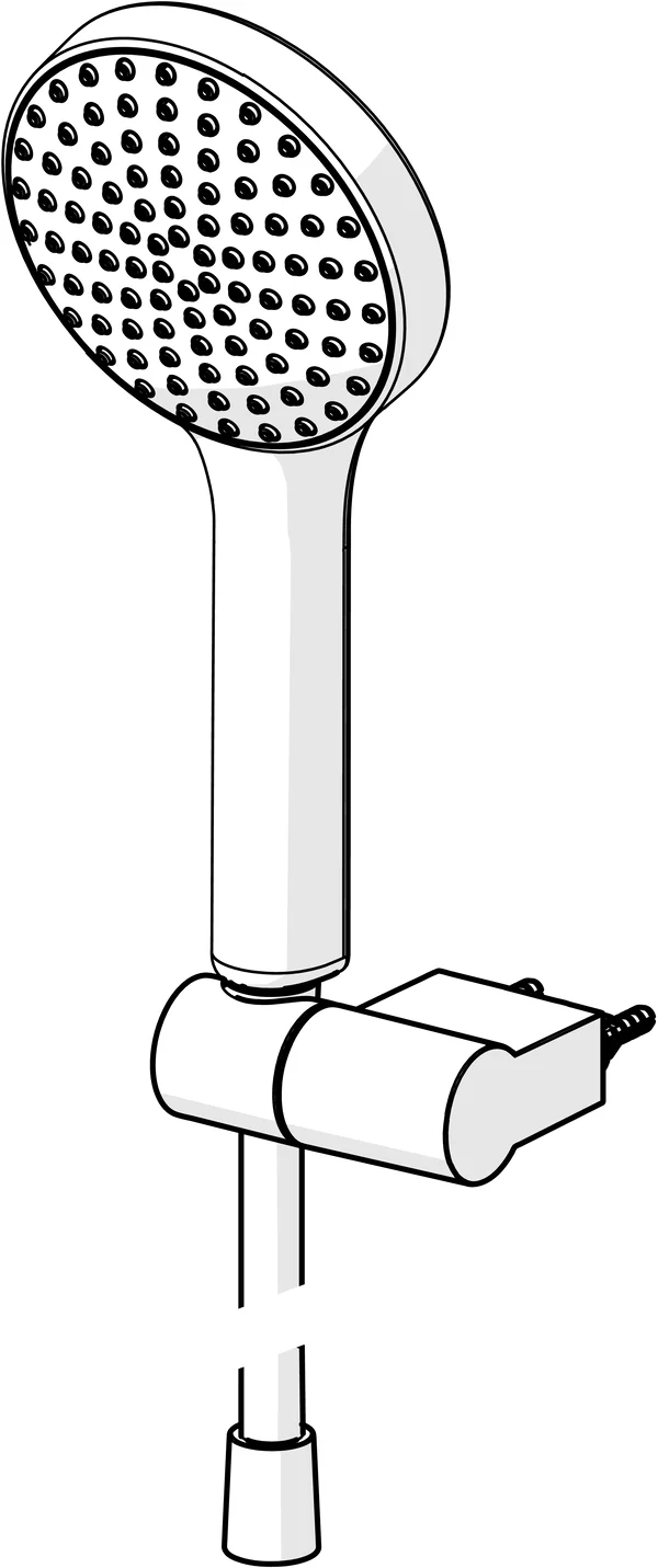HansaACTIVEJET Handbrausegarnitur Hansaactivjet 8438 1-strahlig Chrom/Hellgrau