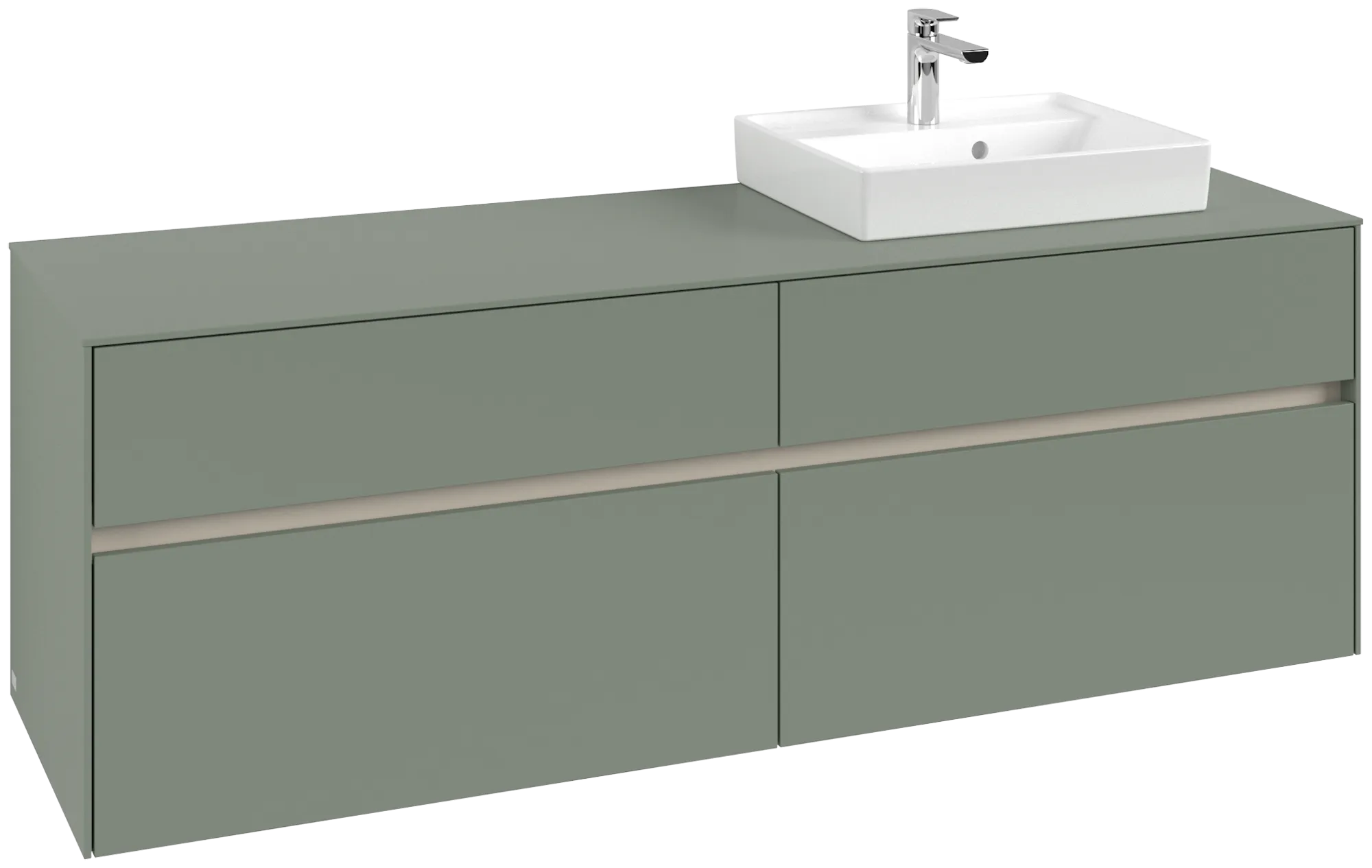 Villeroy & Boch Collaro Waschbeckenunterschrank C07900 1600x548x500mm 4 Ausz. WT re Soft Green