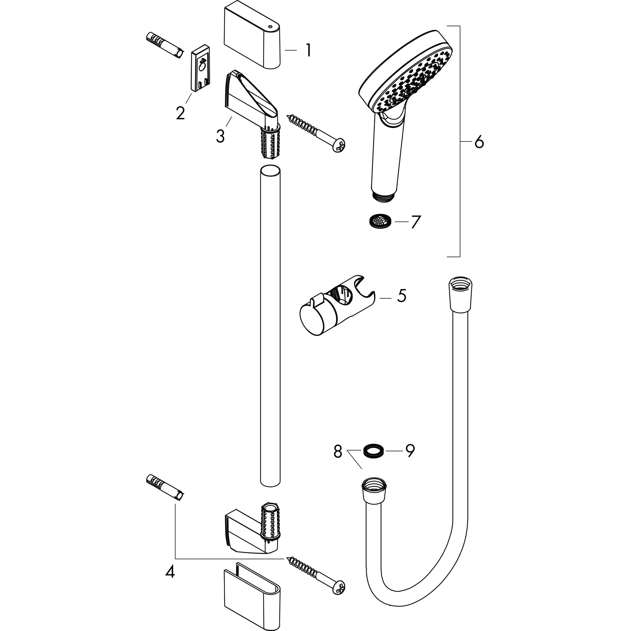 Hansgrohe Crometta Brauseset 100 1jet EcoSmart mit Brausestange 90 cm, Weiß/Chrom