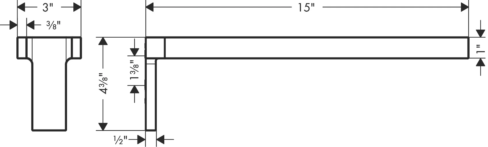 AXOR Universal Rectangular Handtuchhalter zweiarmig Chrom AXOR Universal Rectangular Handtuchhalter zweiarmig Chrom