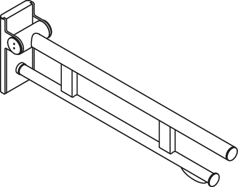 Stützklappgriff Duo (A), PRH, L:700mm, plvb weiß tiefmatt Stützklappgriff Duo (A), PRH, L:700mm, plvb weiß tiefmatt