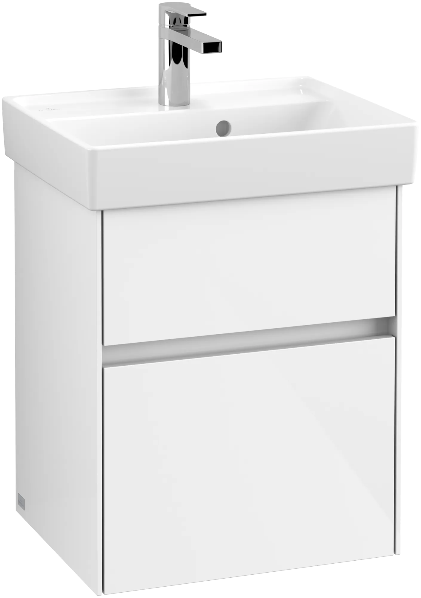 Villeroy & Boch Waschtischunterschrank „Collaro“ 460 × 546 × 374 mm Glossy White, für Becken mittig, ohne Beleuchtung