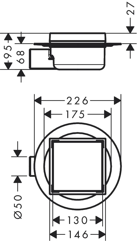 Hansgrohe RainDrain Spot Komplettset Punktablauf 150x150 mm Edelstahl V2A, rückseitig befliesbar, bis zu 35 l/min Ablaufleistung Hansgrohe RainDrain Spot Komplettset Punktablauf 150x150 mm Edelstahl V2A, rückseitig befliesbar, bis zu 35 l/min Ablaufleistung