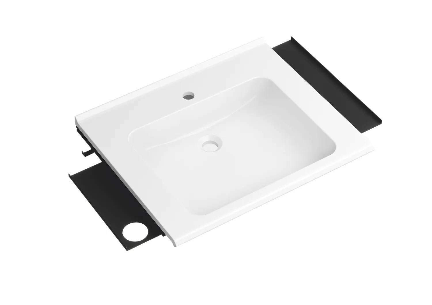 Wandwaschtisch 75,4 × 55 × 14 cm in Dunkelgrau tiefmatt Wandwaschtisch 75,4 × 55 × 14 cm in Dunkelgrau tiefmatt