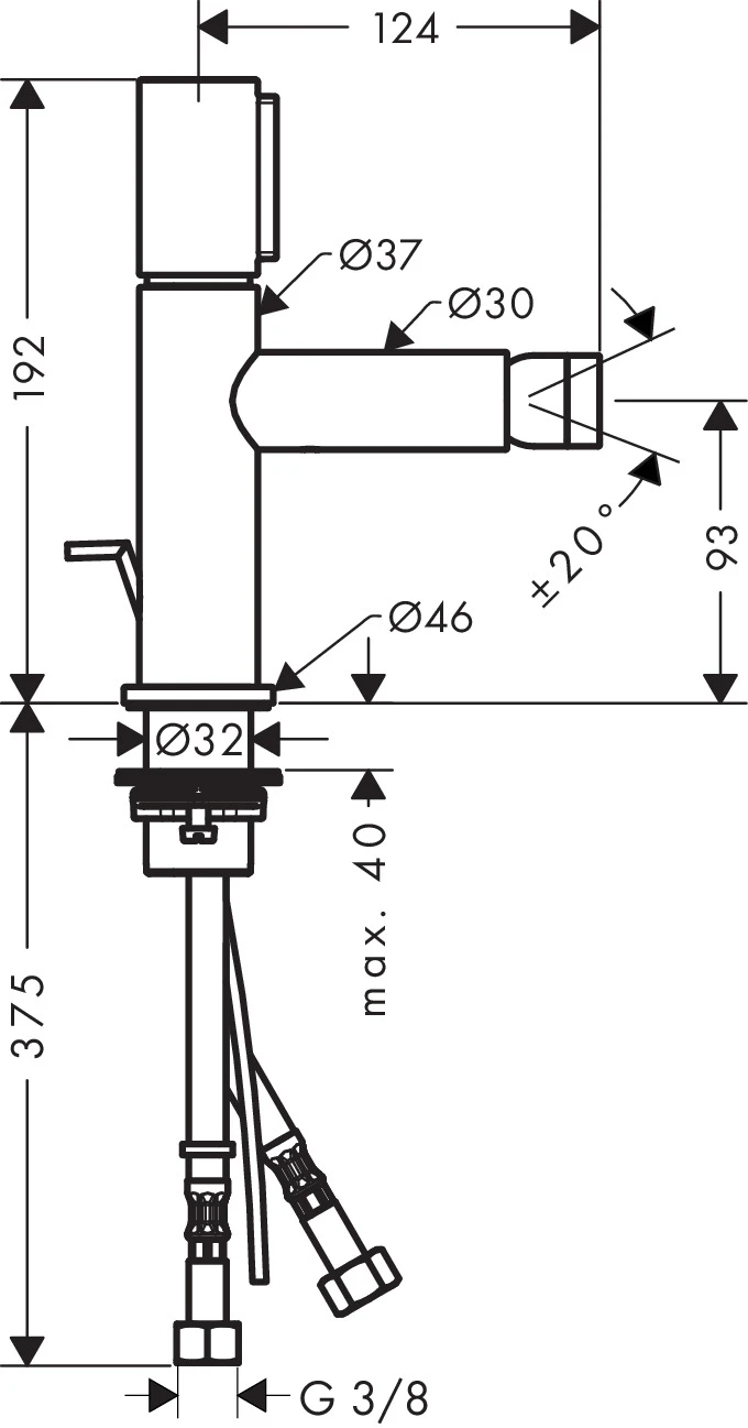 Bidetmischer Axor Uno Select chrom