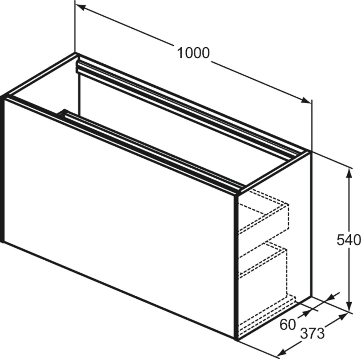 Ideal Standard Waschtischunterschrank „Conca“ 100 × 54 × 37,3 cm Anthrazit matt lackiert Ideal Standard Waschtischunterschrank „Conca“ 100 × 54 × 37,3 cm Anthrazit matt lackiert