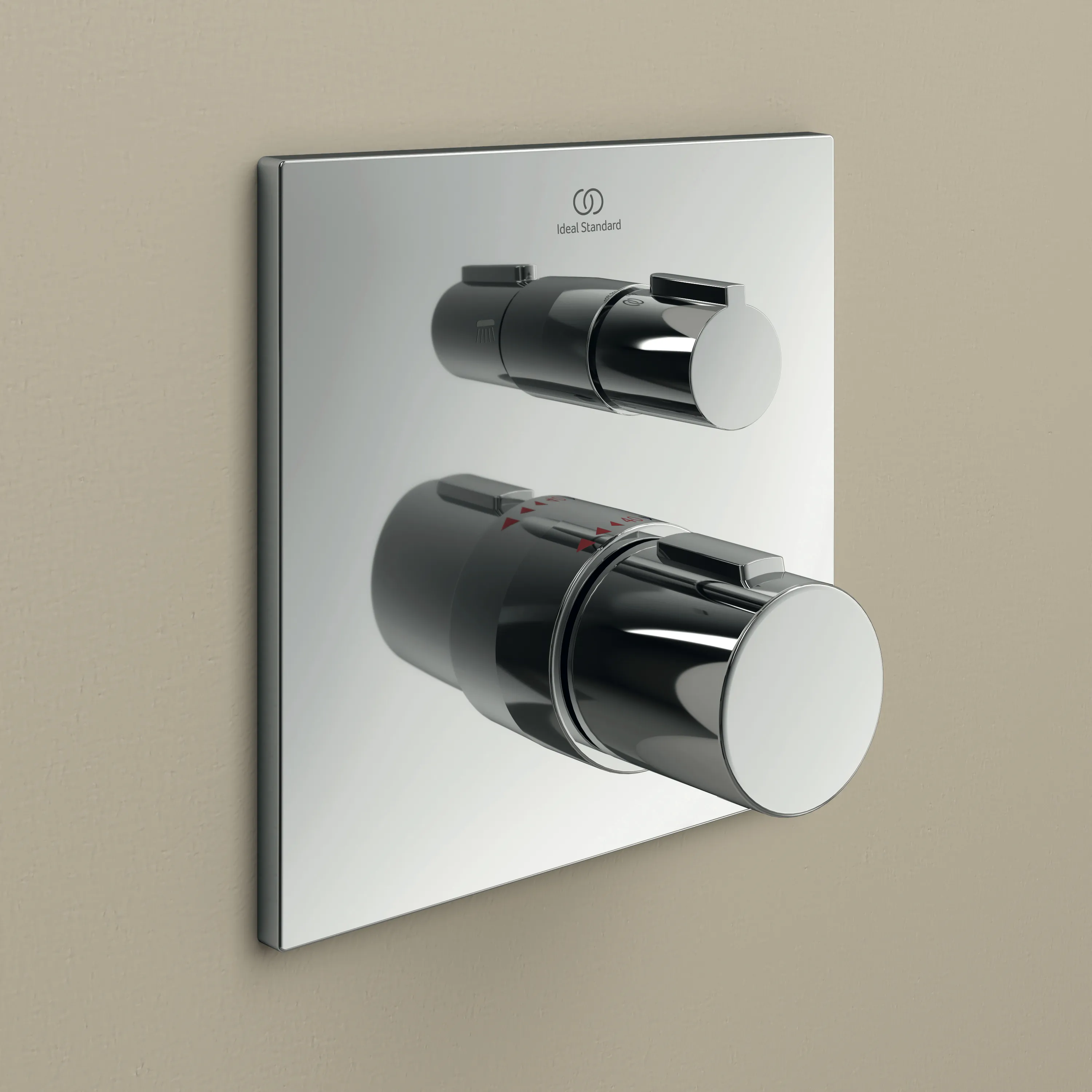 Badethermostat Unterputz Ceratherm C100, Bausatz 2, Rosette 163x163mm, Brushed Gold Badethermostat Unterputz Ceratherm C100, Bausatz 2, Rosette 163x163mm, Brushed Gold