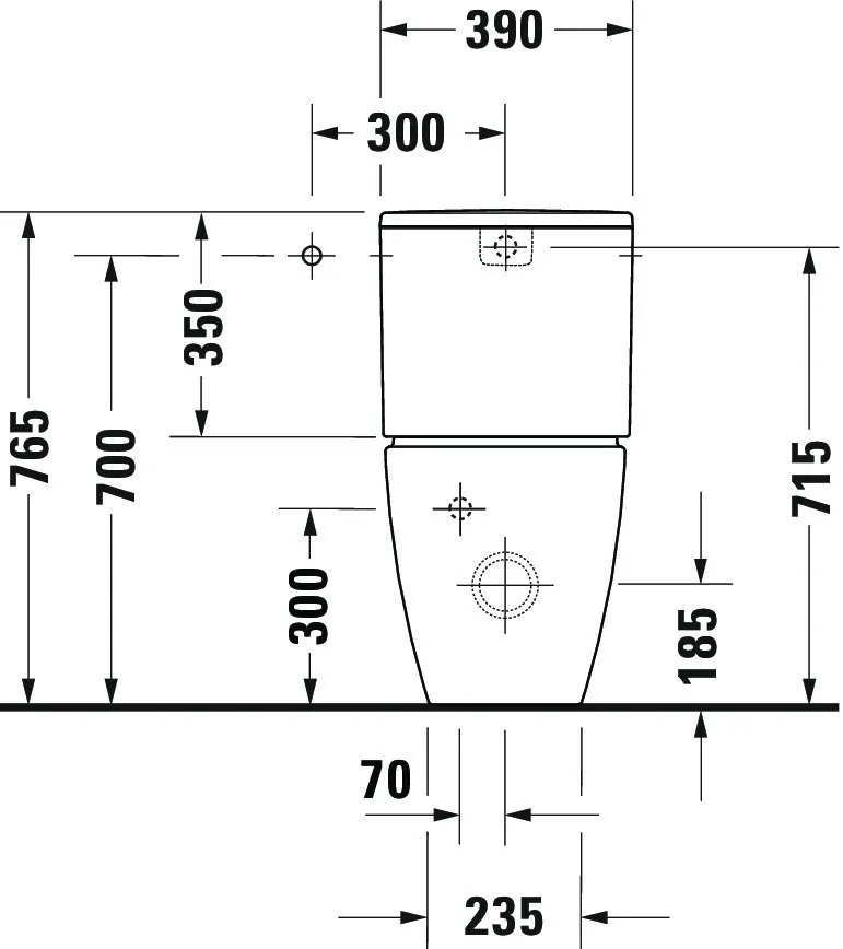 Stand WC für Kombination ME by Starck 650mm, weiß, Tiefspüler, rimmless