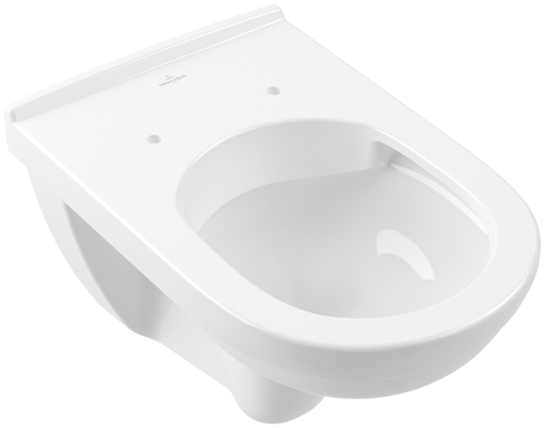 Tiefspül-WC spülrandlos O.novo 5660R2, 360 x 560 x 350 mm, Oval, wandhängend, Abgang waagerecht, Weiß Alpin