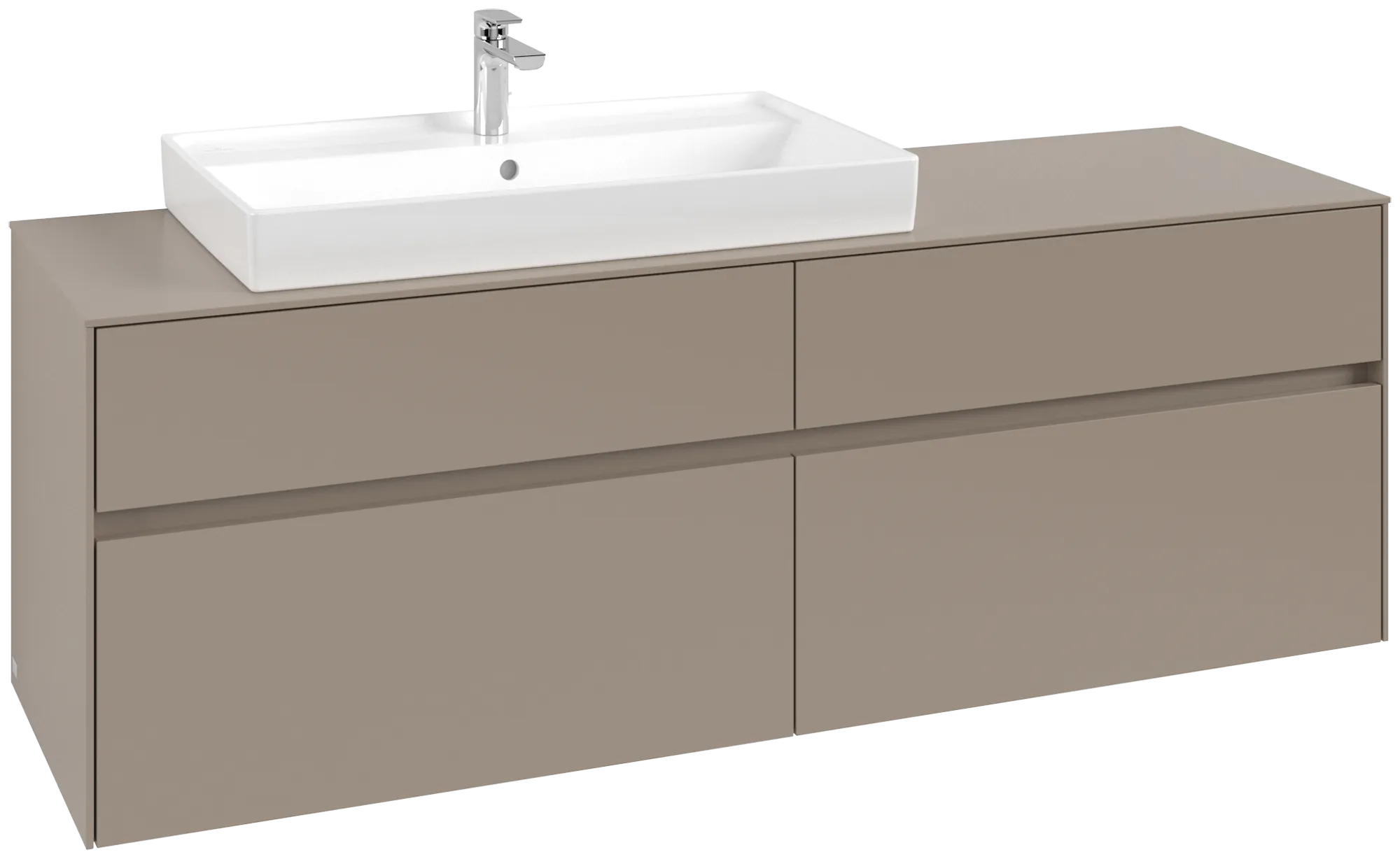 Villeroy & Boch Collaro Waschbeckenunterschrank C026B0, 1600 x 548 x 500 mm, links, mit LED-Beleuchtung