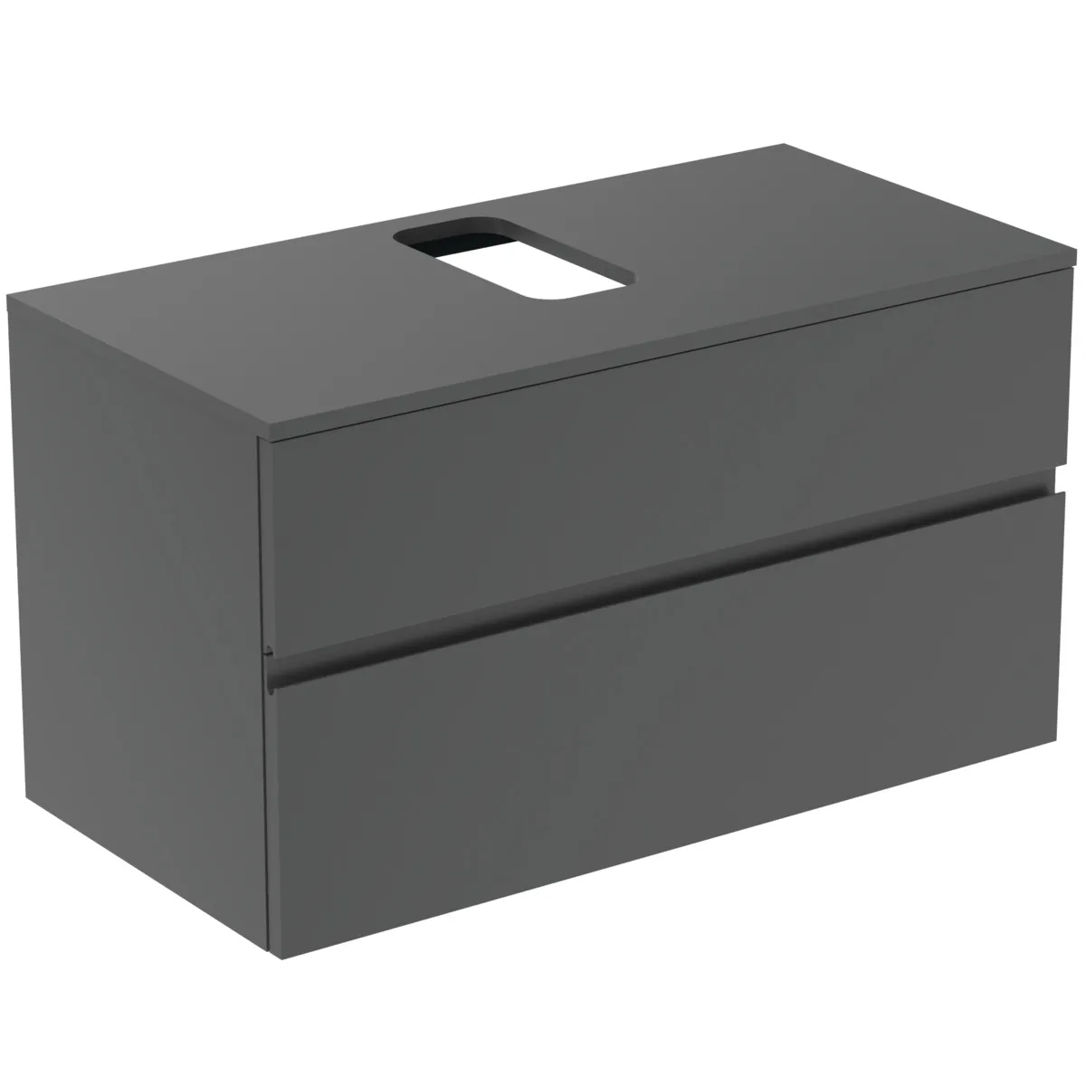 Ideal Standard Waschtischunterschrank Finesse Anthrazit matt, 1002x505x558 mm, 2 Schubladen mit Softclose-Mechanismus Ideal Standard Waschtischunterschrank Finesse Anthrazit matt, 1002x505x558 mm, 2 Schubladen mit Softclose-Mechanismus