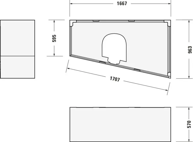 Duravit Badewanne „Paiova“ sonderform 170 × 100 cm, rechts