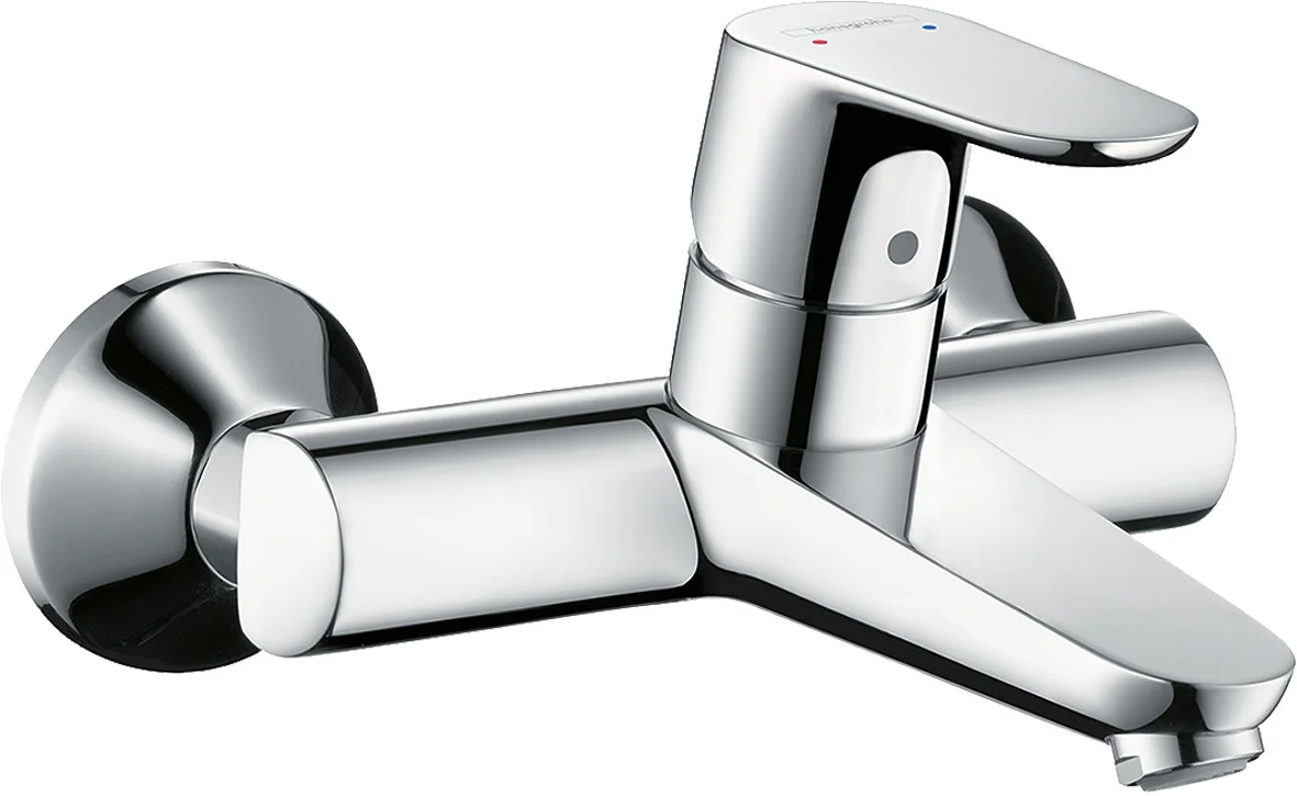 Hansgrohe Focus Einhebel-Waschtischmischer Aufputz chrom, Ausladung 180 mm, Hebelgriff, Stichmaß 150 ± 12 mm, Normalstrahl, max. Durchfluss 5 l/min