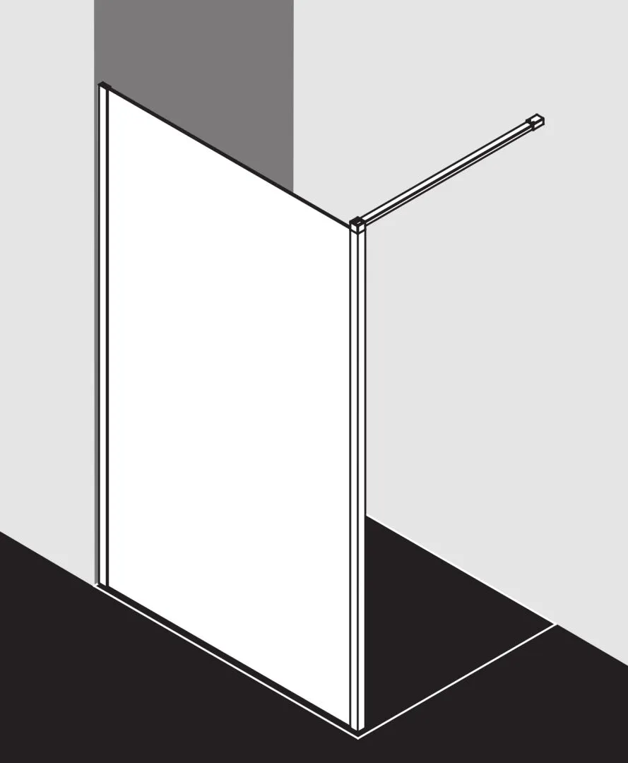 Kermi Duschdesign Walk-In-Duschkabine mit variabler Stabilisierung (Wand / Decke) links „WALK-IN XB“ Glas Klar, Profile Silber Hochglanz, BV: 780 - 800 mm WE: 790 - 810 mm H: 2000 mm