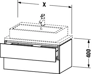 Duravit Waschtischunterschrank wandhängend „L-Cube“ 62 × 40 × 47,7 cm Duravit Waschtischunterschrank wandhängend „L-Cube“ 62 × 40 × 47,7 cm