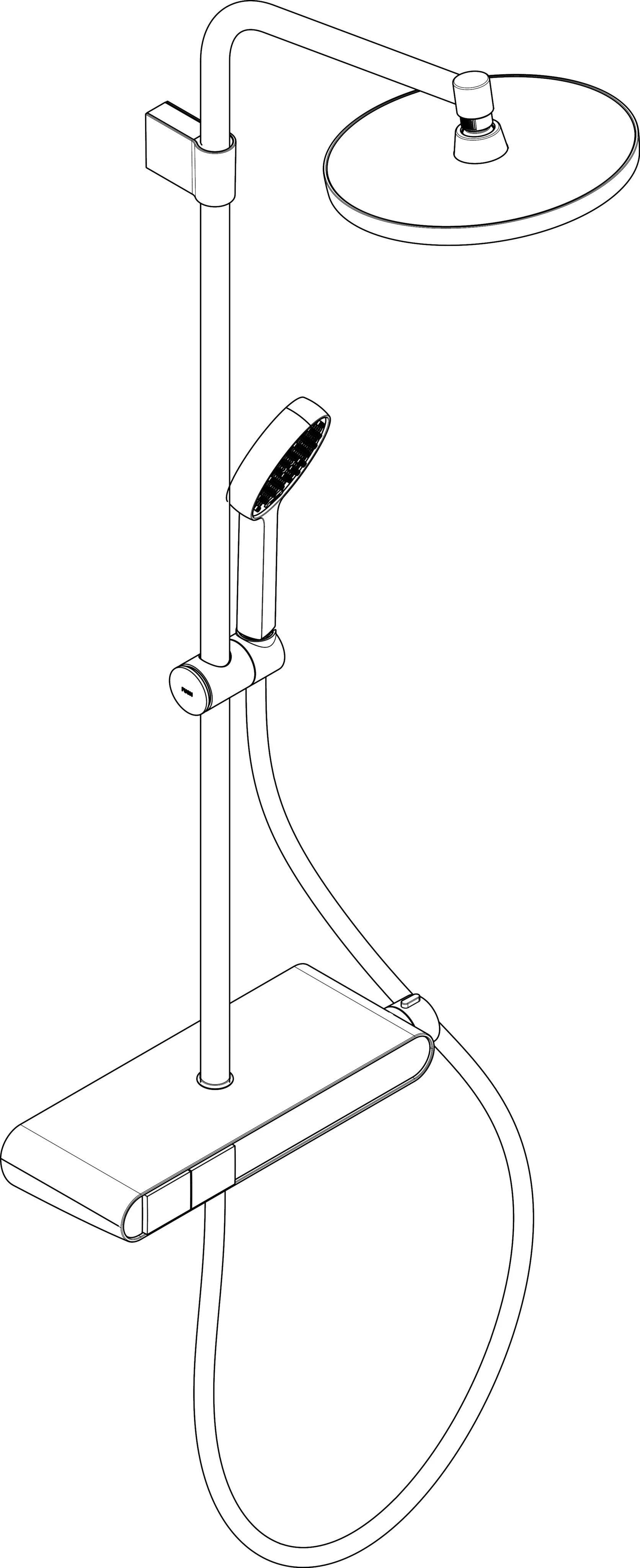 Activera S Showerpipe 240 1jet EcoSmart+ mit ShowerTablet Select 360 Varia, Oberfläche: Chrom Activera S Showerpipe 240 1jet EcoSmart+ mit ShowerTablet Select 360 Varia, Oberfläche: Chrom