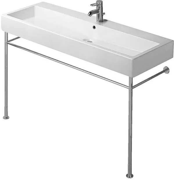 Duravit Vero Metallkonsole Chrom Poliert, höhenverstellbar, 425x1125x715-780 mm, Bodenstehend mit Wandbefestigung