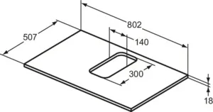 Waschtischplatte i.life B mittiger Ausschnitt für ein Wand-Waschtisch 802x507x18mm Weiß matt Waschtischplatte i.life B mittiger Ausschnitt für ein Wand-Waschtisch 802x507x18mm Weiß matt