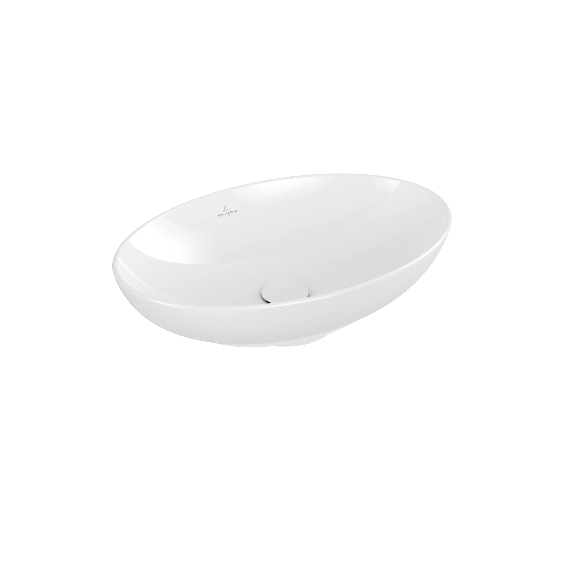 Villeroy & Boch Aufsatzwaschtisch aus TitanCeram „Loop & Friends“ 560 × 380 × 150 mm, ohne Hahnlochbohrung in Weiß Alpin Villeroy & Boch Aufsatzwaschtisch aus TitanCeram „Loop & Friends“ 560 × 380 × 150 mm, ohne Hahnlochbohrung in Weiß Alpin