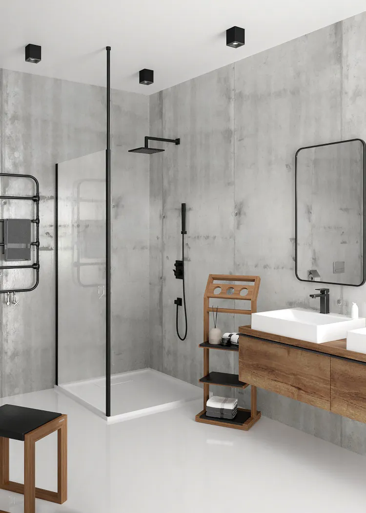 Hoesch Liberty Duschkabine 800 rechts, Seiteneinstieg Haltestange Schwarz Hoesch Liberty Duschkabine 800 rechts, Seiteneinstieg Haltestange Schwarz