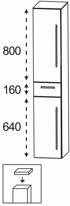 Laguna Hochschrank rechts „Magic“ 300 × 1600 × 300 mm Laguna Hochschrank rechts „Magic“ 300 × 1600 × 300 mm