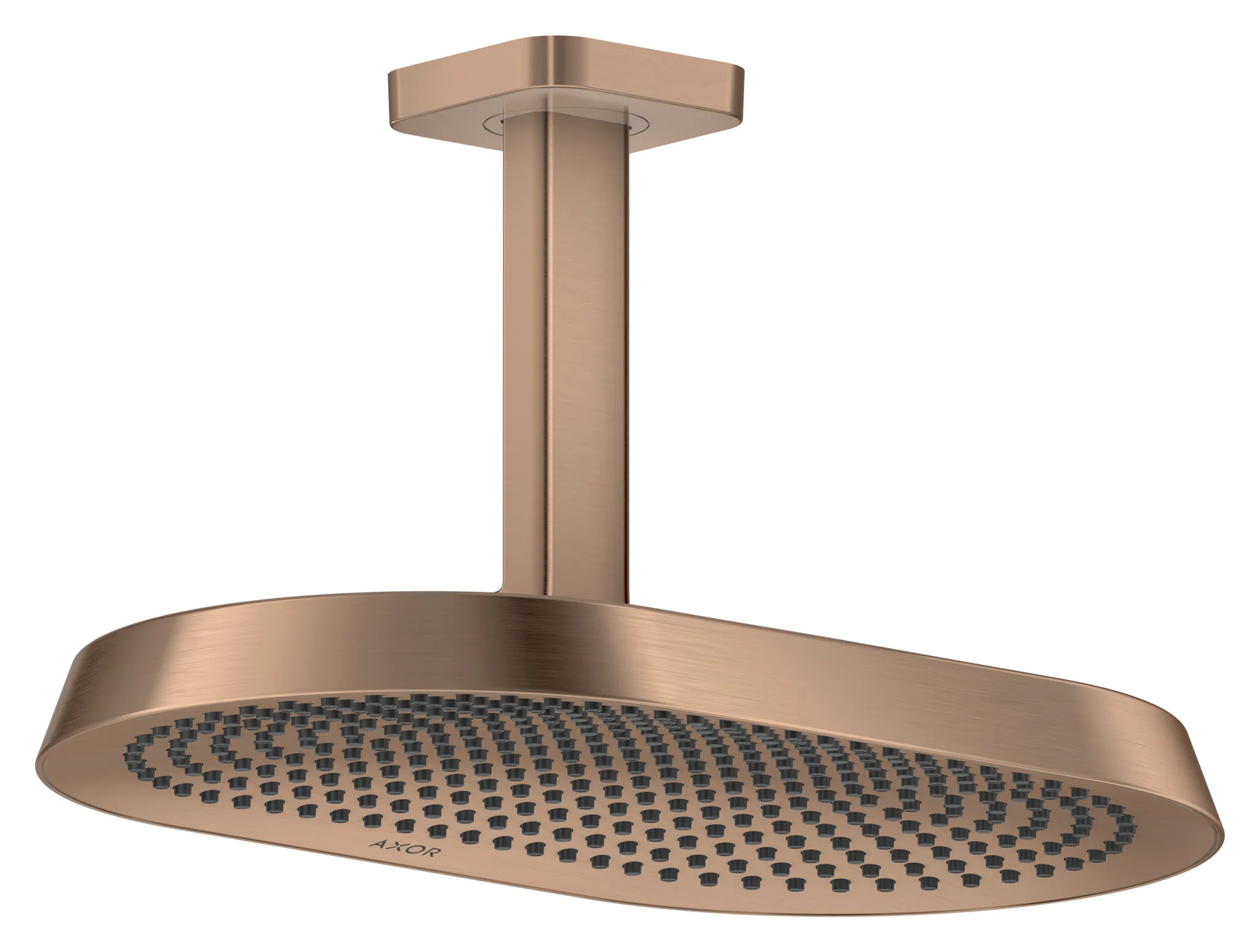 Hansgrohe AXOR ShowerSphere Kopfbrause 370⁄220 2jet mit Deckenanschluss Brushed Red Gold