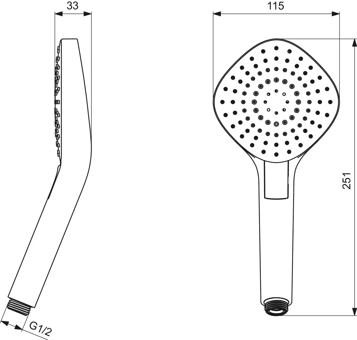 3-Funktionshandbrause Idealrain Evo, Diamond, Durchmesser:115mm, Chrom