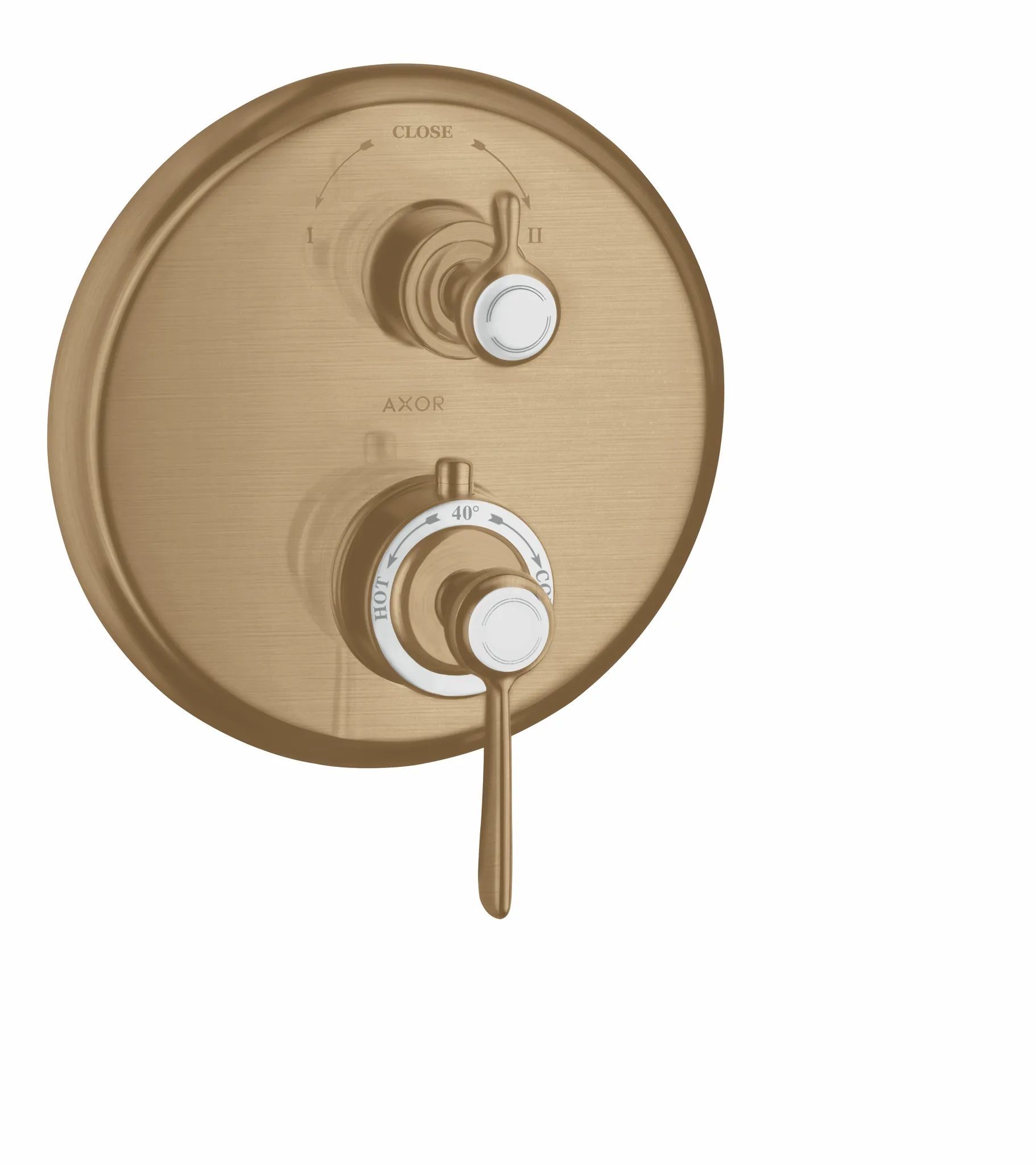 Hansgrohe AXOR Montreux Thermostat Unterputz mit Hebelgriff und Ab- und Umstellventil, Brushed Bronze Hansgrohe AXOR Montreux Thermostat Unterputz mit Hebelgriff und Ab- und Umstellventil, Brushed Bronze
