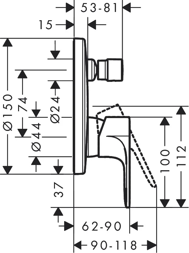 Hansgrohe Rebris E Einhebel-Wannenmischer Unterputz, Chrom, 2 Verbraucher, max. Durchfluss 25,6 l/min, Keramikmischsystem, Temperaturbegrenzung einstellbar Hansgrohe Rebris E Einhebel-Wannenmischer Unterputz, Chrom, 2 Verbraucher, max. Durchfluss 25,6 l/min, Keramikmischsystem, Temperaturbegrenzung einstellbar